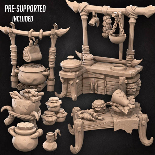 Kitchen Set - Unpainted Miniature