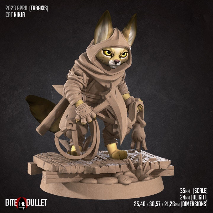 Hanzo the Cat Ninja - Unpainted Miniature