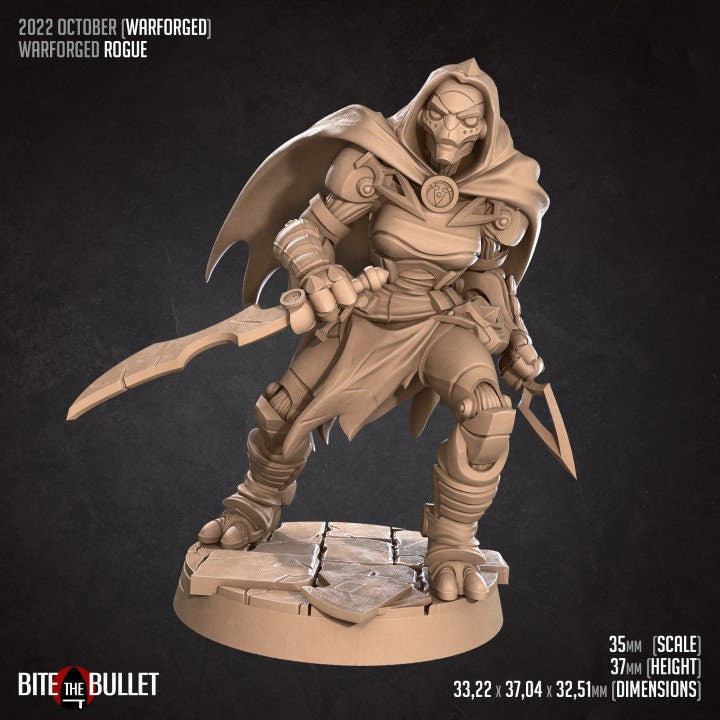 Warforged Rogue - 2 Poses - Unpainted Miniature