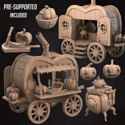 Pumpkin Cart - Unpainted Miniature