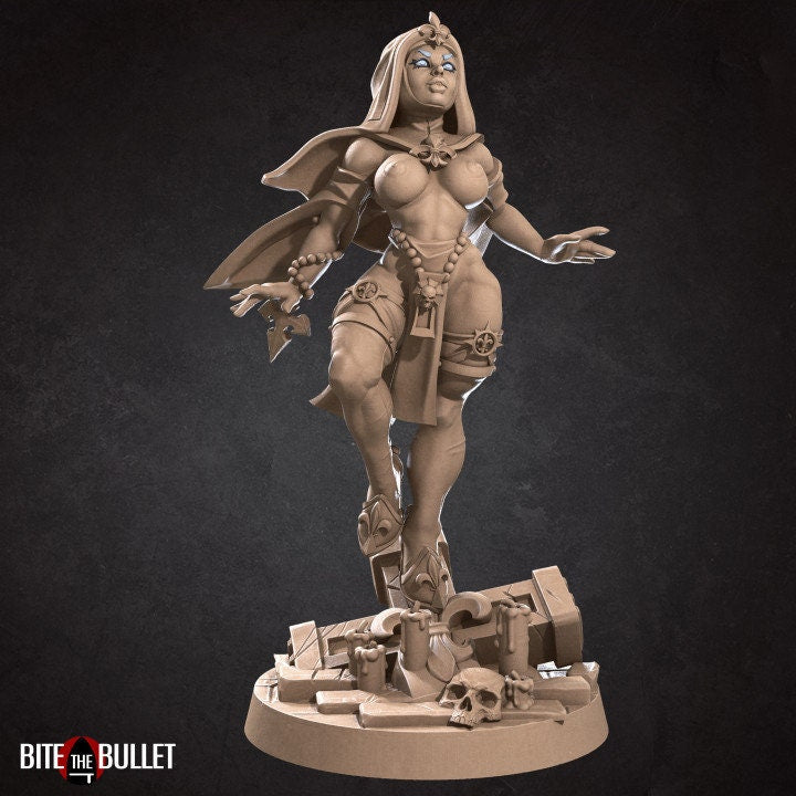 Isabel, the Enlightened War Sister - 4 Poses - Pinup - Unpainted Miniature