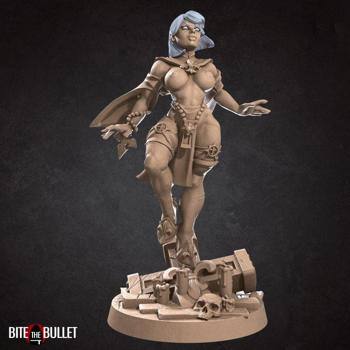 Isabel, the Enlightened War Sister - 4 Poses - Pinup - Unpainted Miniature