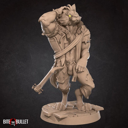 Jack, the Worgen Bard - 4 Poses - Unpainted Miniature