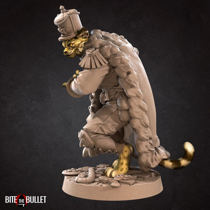 Tabaxi Smuggler with Alternate Christmas Version - Unpainted Miniature