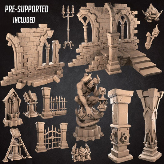 Crypt Terrain - Vampire Set - Unpainted Miniature