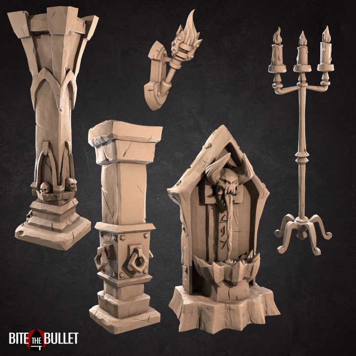 Crypt Terrain - Vampire Set - Unpainted Miniature