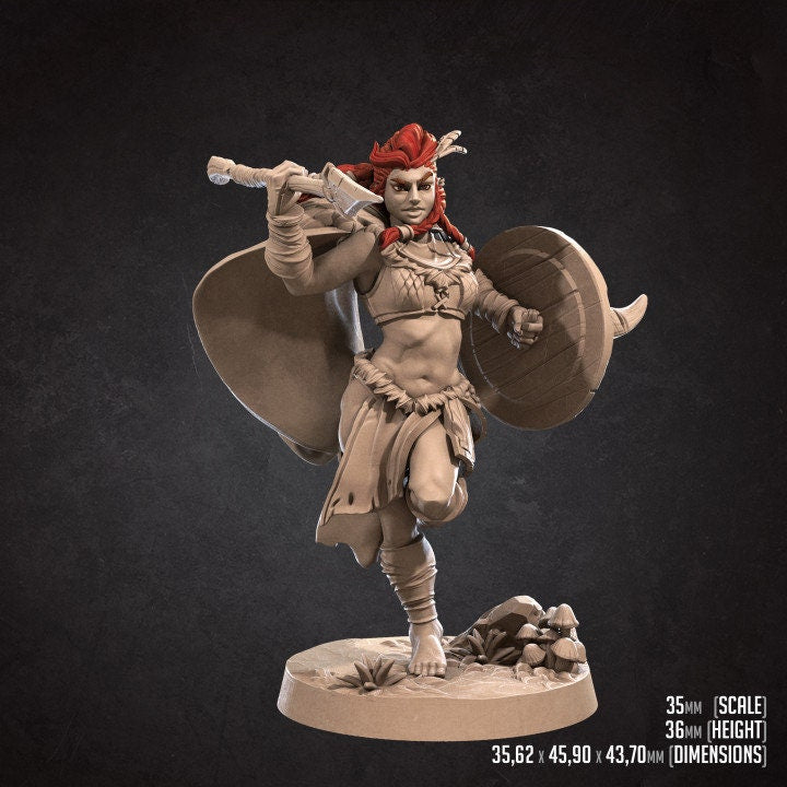 Anira, the Amazon Queen - Standing - Unpainted Miniature