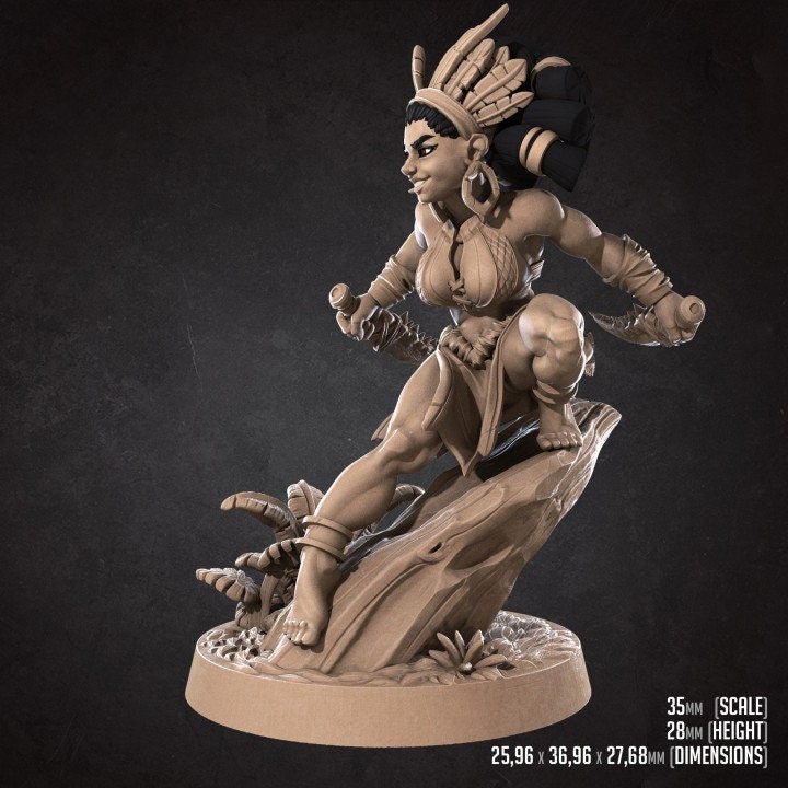 Kala, the Headhunter - Pinup - Unpainted Miniature