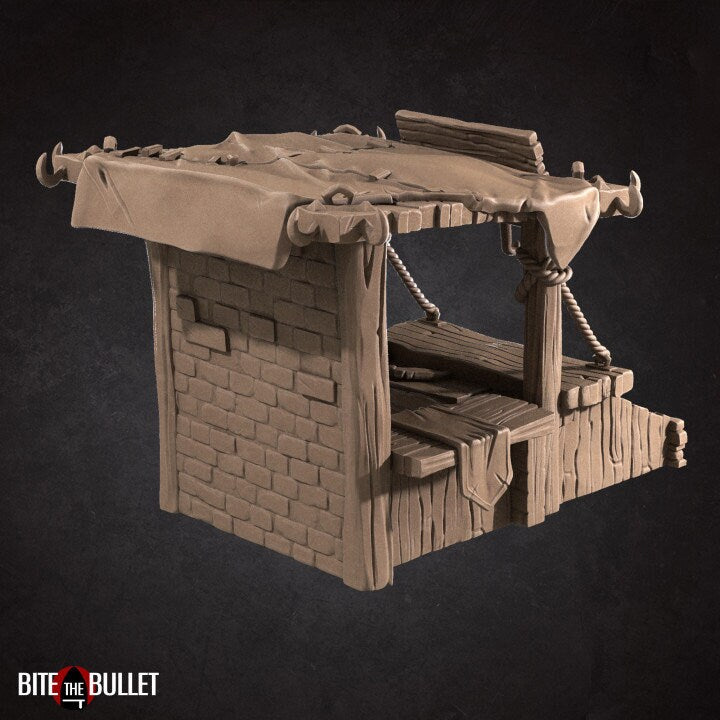 Butcher Stall - Terrain Set - Unpainted Miniature