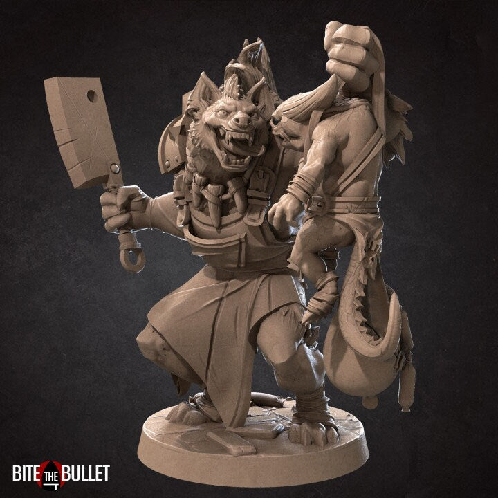 Ukor Meathook, the Butcher Gnoll - 4 Poses - Unpainted Miniature