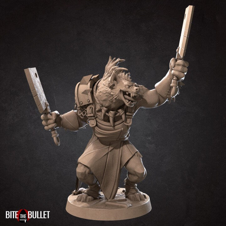 Ukor Meathook, the Butcher Gnoll - 4 Poses - Unpainted Miniature