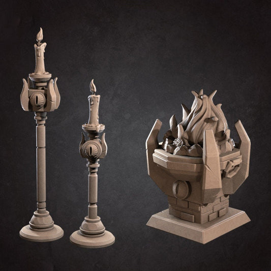 Candles and Brazier - Unpainted Miniature