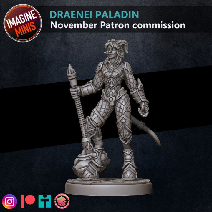 Draenei Paladin - Unpainted Miniature