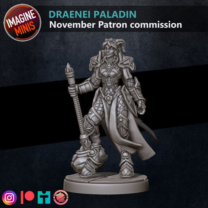 Draenei Paladin - Unpainted Miniature