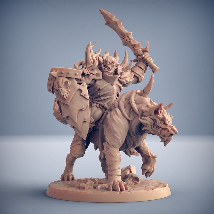 Frostmetal Clan - Worg Riders - Unpainted Miniature