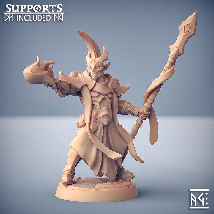 Ashen Alfar Priest - Pose F - Unpainted Miniature