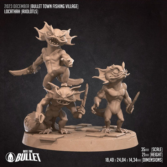 Locathah Bandit Axolotls - Unpainted Miniature