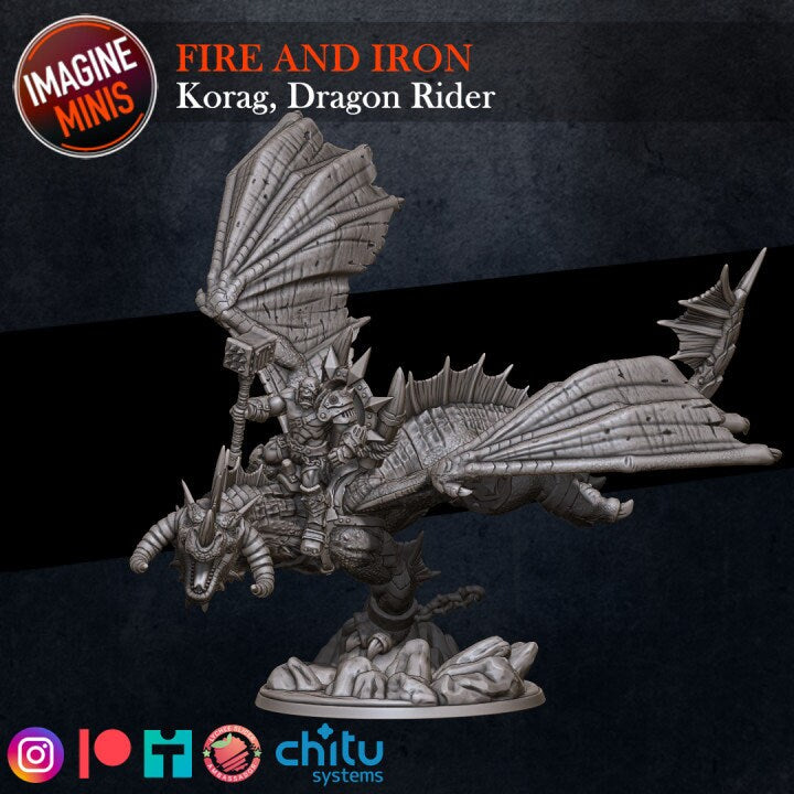 Korag, the Dragon Rider - Unpainted Miniature