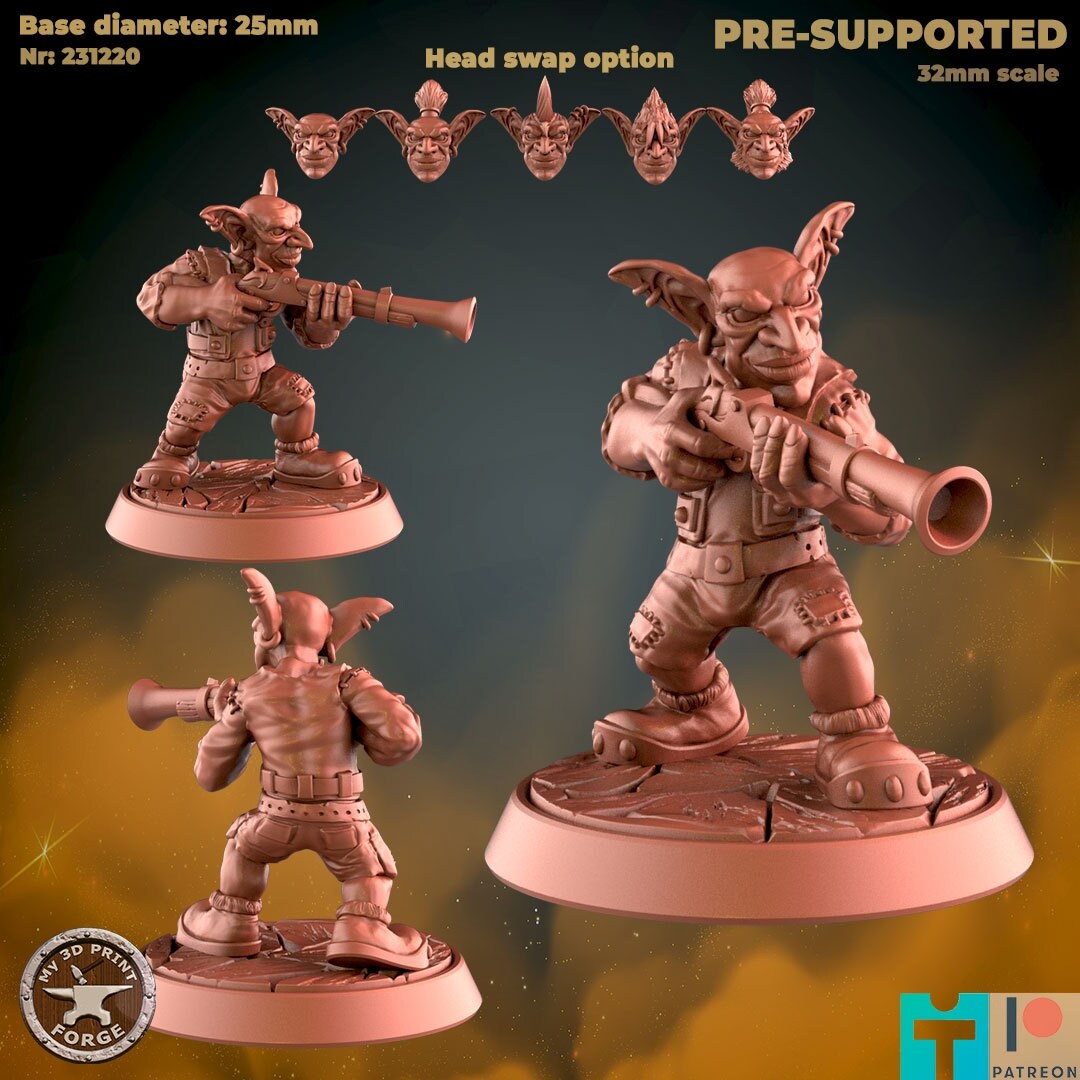 Goblin Hunter - 2 Poses - Unpainted Miniature