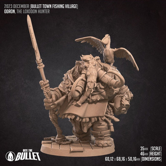 Odron, the Loxodon Hunter - Unpainted Miniature