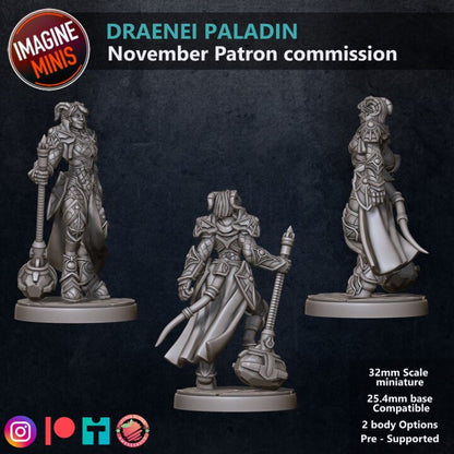 Draenei Paladin - Unpainted Miniature