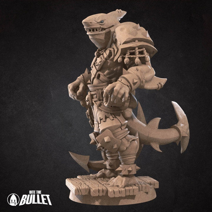 Sharkfolk Bandit - Unpainted Miniature