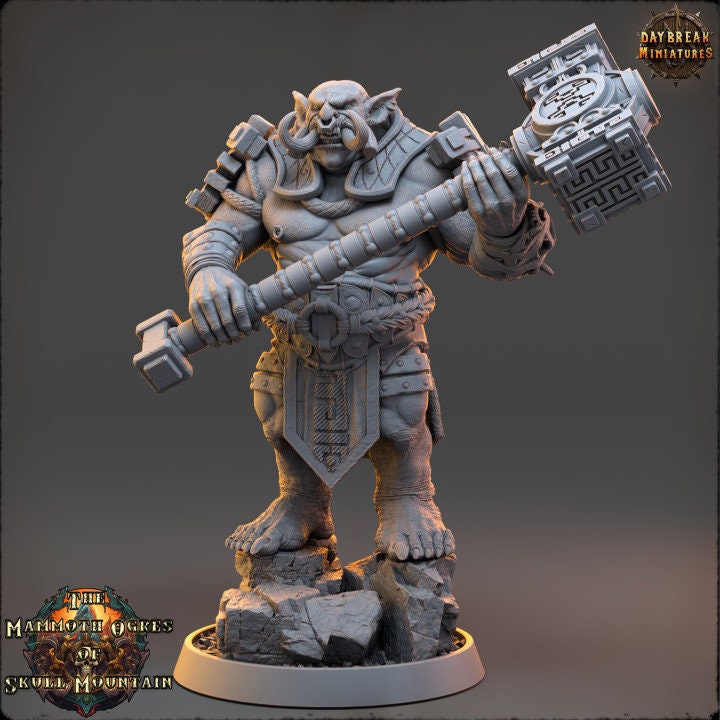 Deathbringer Olan Troka - The Mammoth Ogres of Skull Mountain - Unpainted Miniature