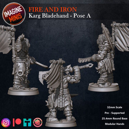 Karg Bladehand - 2 Poses - Fire & Iron Set - Unpainted Miniature