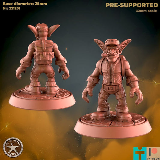 Goblin Mechanic - 3 Poses - Unpainted Miniature