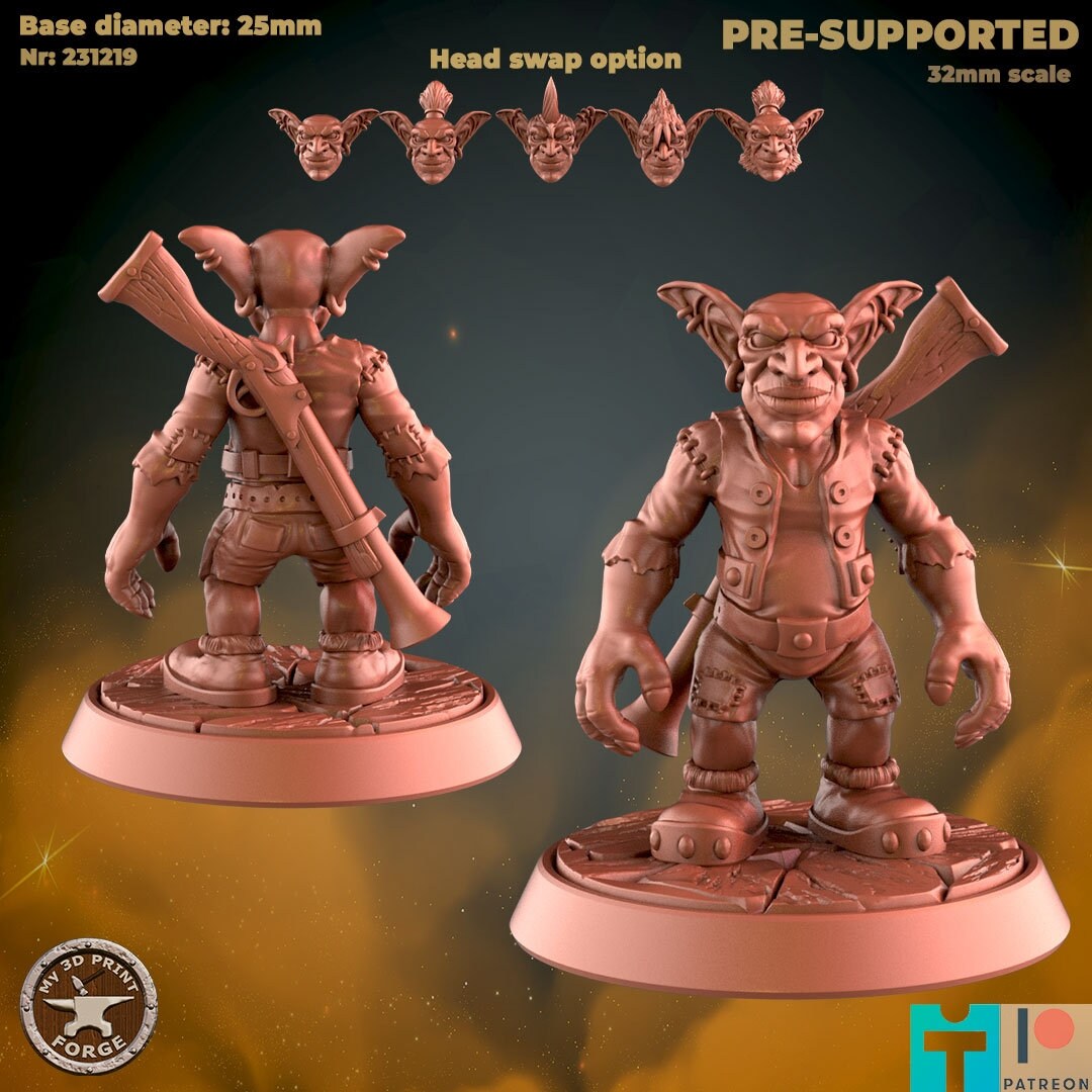 Goblin Hunter - 2 Poses - Unpainted Miniature