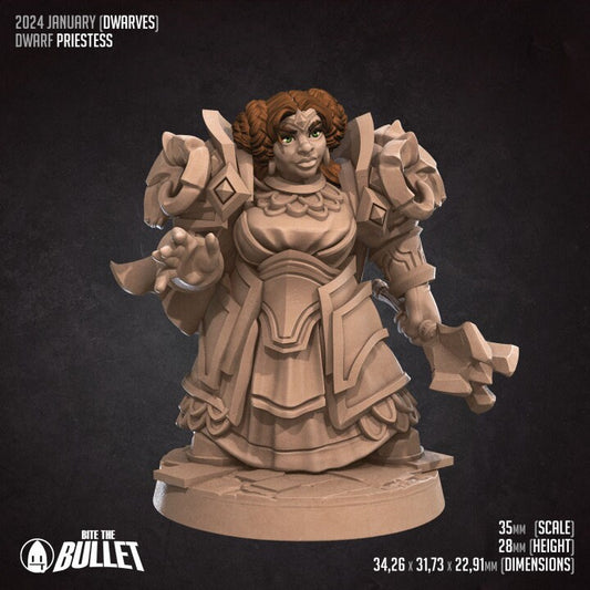 Dwarf Priestess - Unpainted Miniature