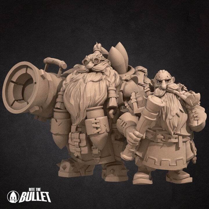 Dwarf Mortar Team - Unpainted Miniature