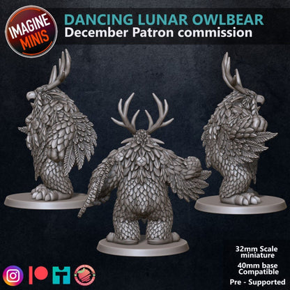 Dancing Lunar Owlbear - Unpainted Miniature