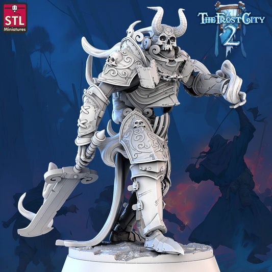 Burning Skeleton Boss - The Frost City - Unpainted Miniature