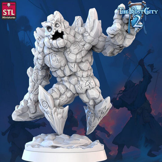 Granite Golem - Pose B - The Frost City - Unpainted Miniature