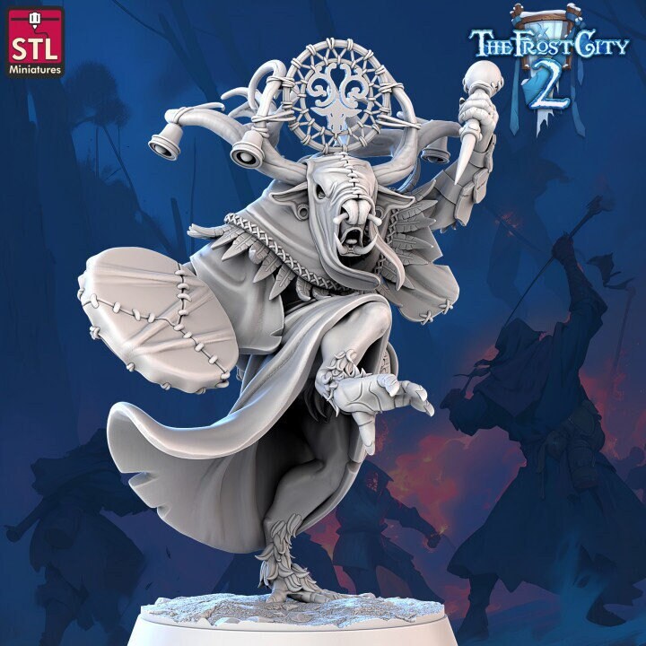 Rangifer Shaman - Pose B - The Frost City - Unpainted Miniature