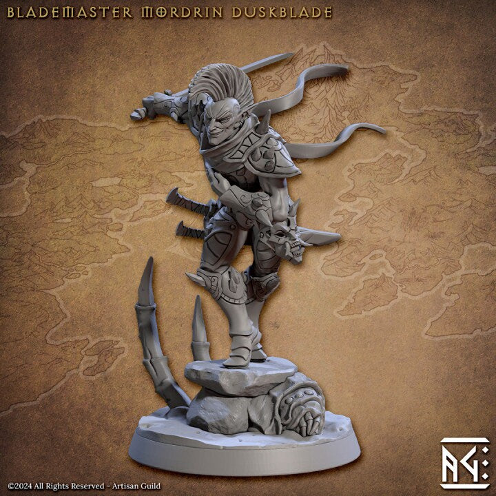 Blademaster Mordrin Duskblade - Black Tongue Assassins Set - Unpainted Miniature