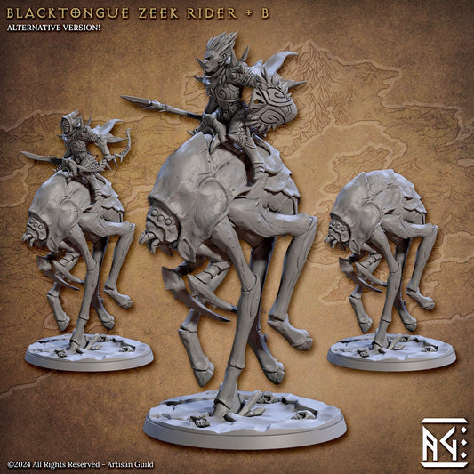 Blacktongue Zeek Rider - Pose B - Black Tongue Assassins Set - Unpainted Miniature