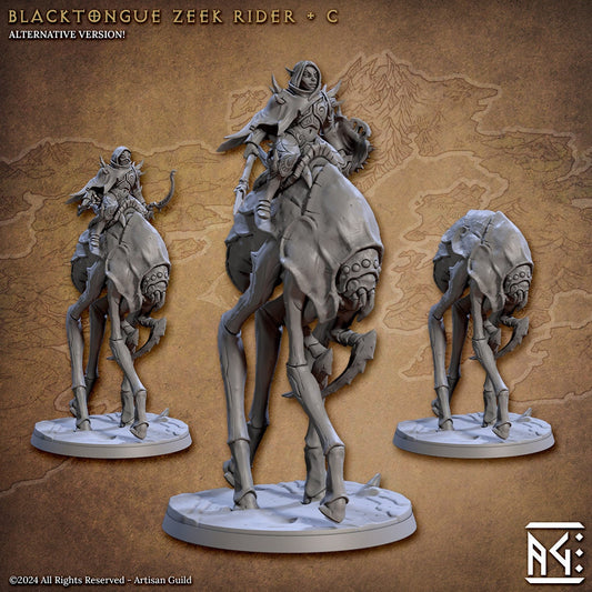 Blacktongue Zeek Rider - Pose C - Black Tongue Assassins Set - Unpainted Miniature