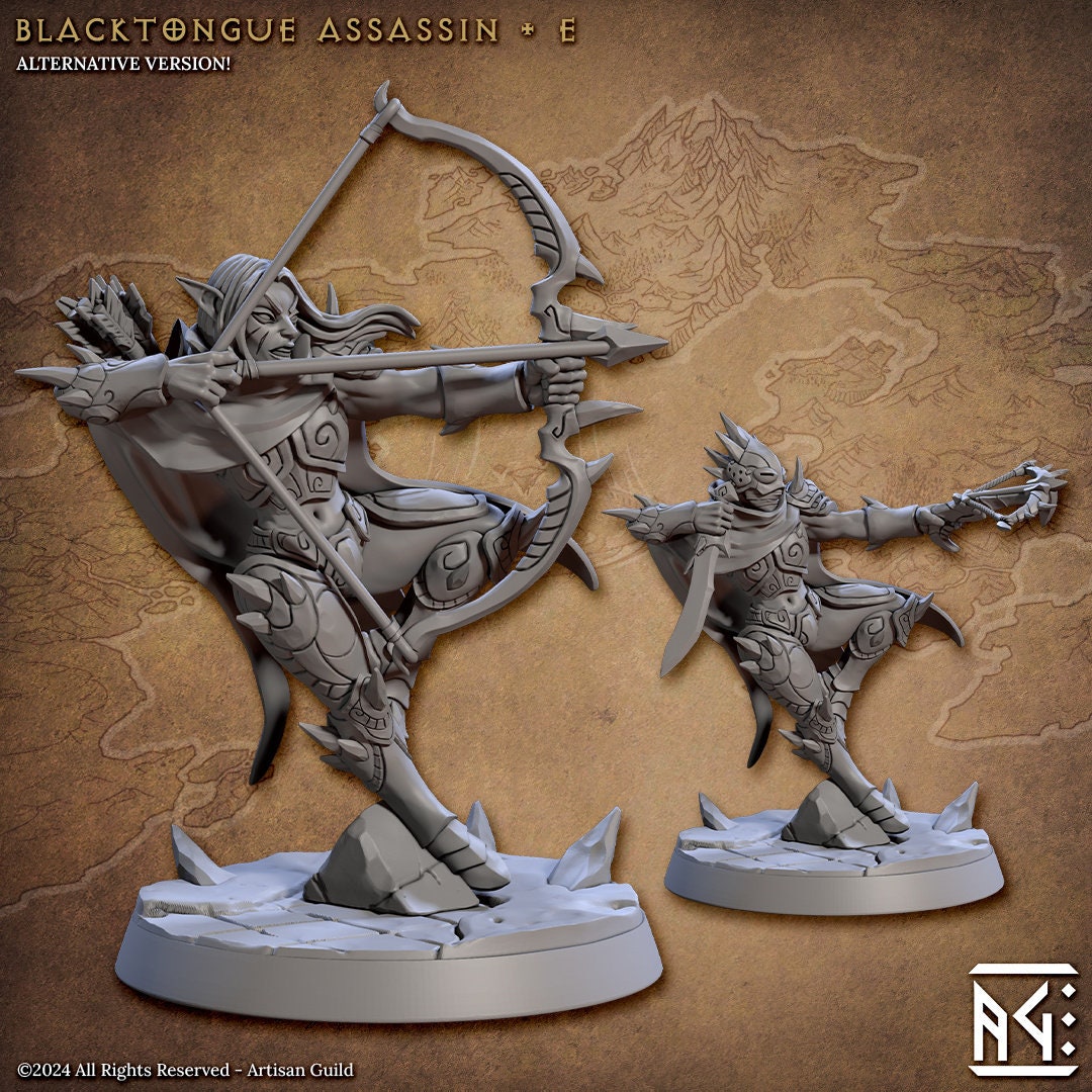 Black Tongue Assassins - Pose E - Unpainted Miniature