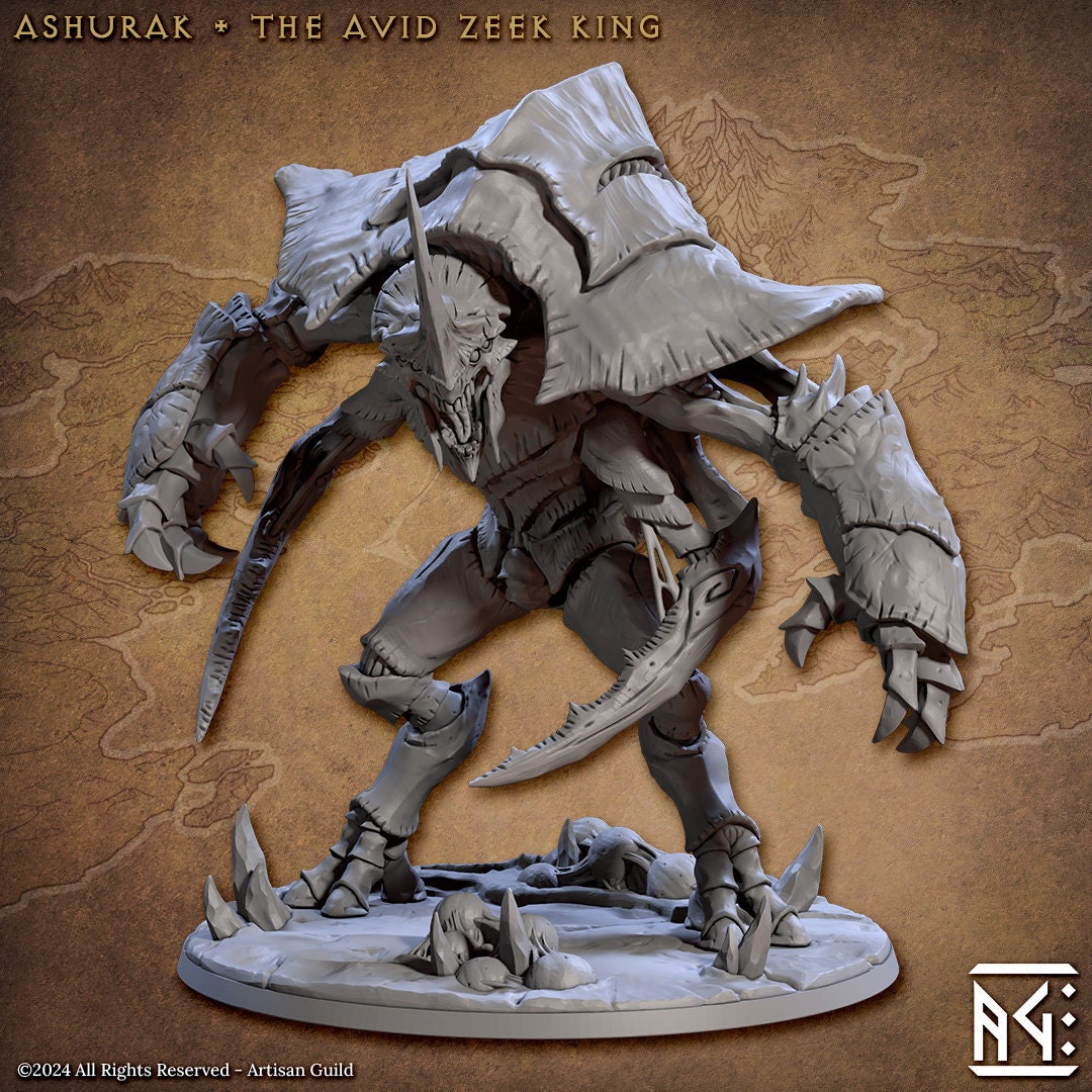 Ashurak, the Avid Zeek King - Black Tongue Assassins Set - Unpainted Miniature