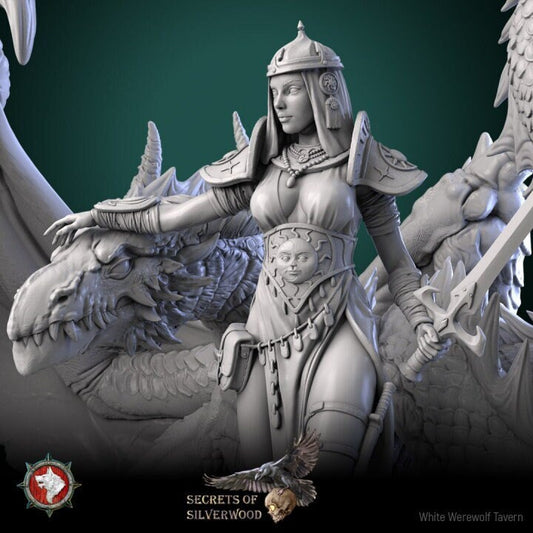 Vasilia with Dragon - Secrets of Silverwood Set - Unpainted Miniature