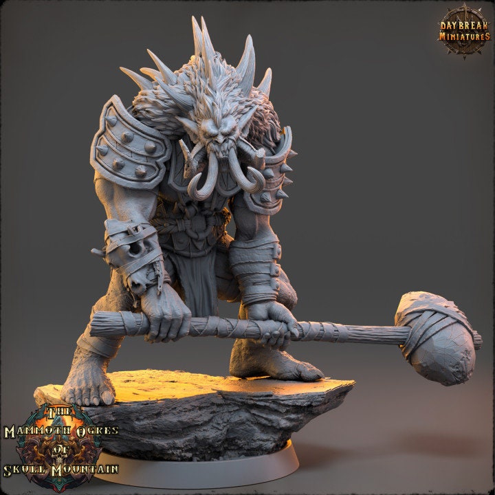 Jolan Frak - The Mammoth Ogres of Skull Mountain - Unpainted Miniature