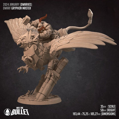 Dwarf Gryphon Master - Unpainted Miniature