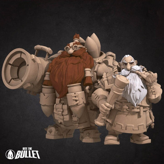 Dwarf Mortar Team - Unpainted Miniature