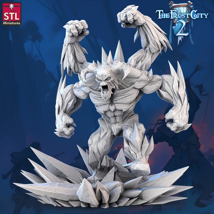 Ice Elemental - Pose C - The Frost City - Unpainted Miniature