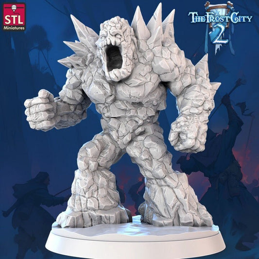 Granite Golem - Pose A - The Frost City - Unpainted Miniature