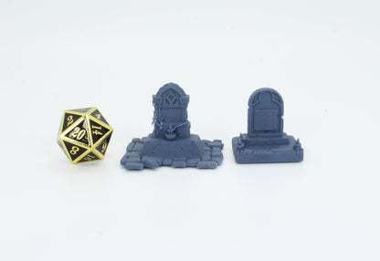 Headstones & Coffin - Unpainted Miniature