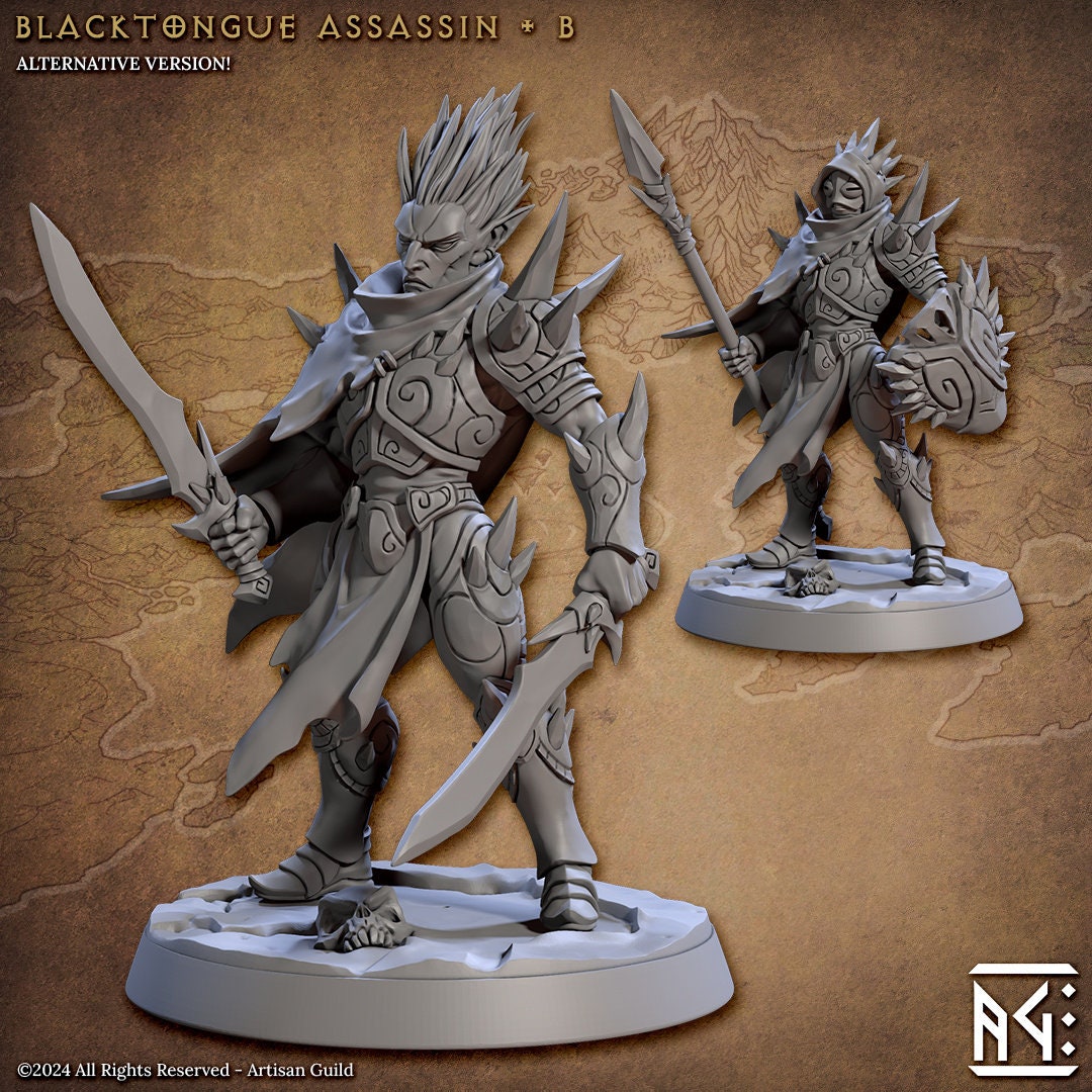 Black Tongue Assassins - Pose B - Unpainted Miniature