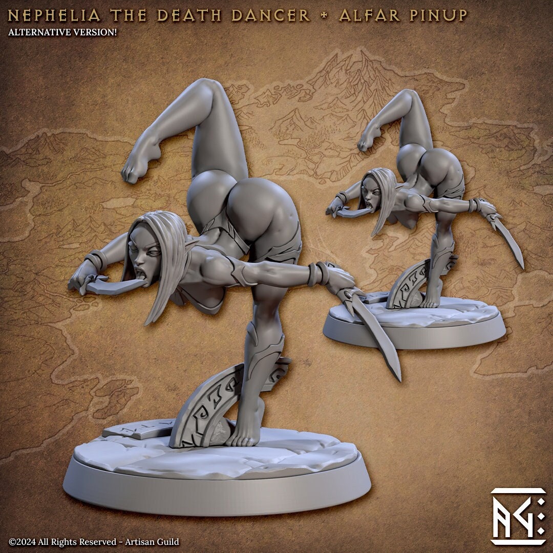 Nephelia the Death Dancer - Pinup - Black Tongue Assassins Set - Unpainted Miniature